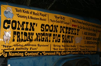 
                    The pig races will begin in the next couple weeks.
                                            (Michael May)
                                        