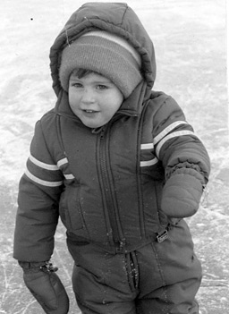 
                    Hillary's brother, Josh, attempting to skate on his double-runners.
                                            (Richard Frank)
                                        