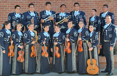 Pueblo High School's Mariachi Aztlan gets ready for a group photo after performing in Tucson recently.
(Julia Barton)