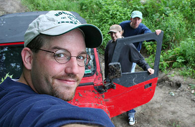 
                    Their jeep got stuck in the mud, but some elbow grease got it out.
                                            (William Murphy)
                                        