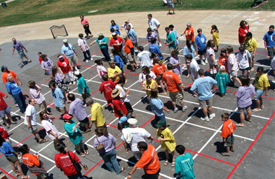 
                    Participants work to solve 81 square sudoku puzzle.
                                            (Diane Ward)
                                        