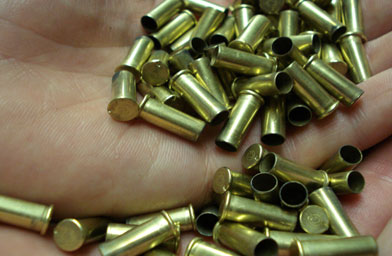 
                    The guys went through dozens of rounds &mdash; and were told that carrying one of these around in Mass., even the empty shell, is illegal.
                                            (Tim Terway)
                                        