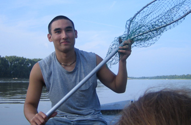 
                    Net-man James Tyler, son of Tom Tyler.
                                            (Kelly McEvers)
                                        