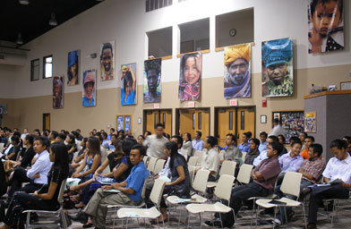
                    The Indiana Chin Baptist congregation celebrates Sunday worship services every Sunday at this church.  The number of people in this community continues to grow as more and more Burmese refugees are being re-settled in Indianapolis.
                                            (Kara Oehler)
                                        