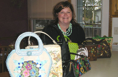 
                    Teri Echtenkamp with her vintage purses.
                                            (Teri Echtenkamp)
                                        