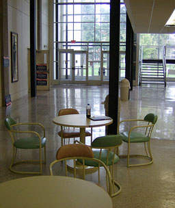 
                    Iowa Wesleyan College's student center, moments before the Chris Dodd event is to begin.
                                            (John Moe)
                                        