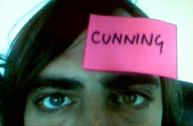 
                    Various images greet you at the front door of Cunning NYC, including the eyes of "Head Creative Bloke" Floyd Hayes. Yes, that's his actual job title.
                                            (Sean Cole)
                                        