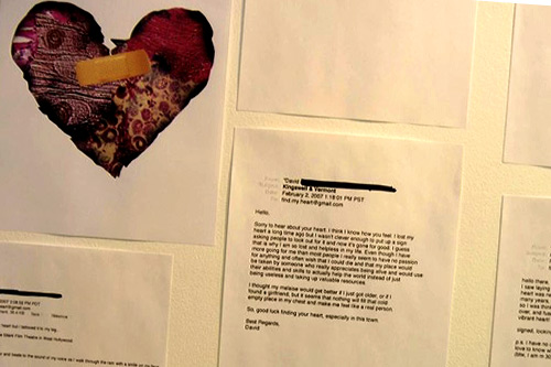 Poughkeepsie has extended the project to other US cities and plans to eventually publish a book based on the Lost Hearts project. One of Pougkeepsie's latest projects is a 'Lost Job' campaign, in response to the WGA
(Tito da Costa)