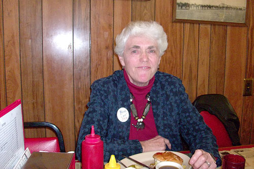 
                    Clarice Ryan became more interested in politics after she retired. She is deeply concerned about the role of the United Nations in international water treaties as well as in the teaching of phonics in public schools.
                                            (John Moe)
                                        