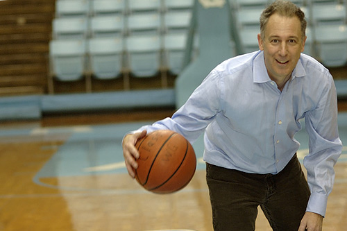 Chapel Hill native Will Blythe is shown here playing basketball in Michael Jordan's former stomping grounds at the University of North Carolina.
(Kinsley Dey)