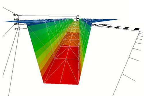A 3D model of a form used in casting the segments of the bridge. There are 120 segments to be placed with a cantilever system out over the river one at time starting on both sides and meeting in the middle.
(Flatiron and Manson Construction)
