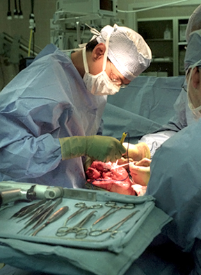 
                    Dr. Gawande in surgery.
                                            (Laura Hanafin)
                                        