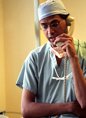 
                    Dr. Gawande at work.
                                            (Laura Hanafin)
                                        