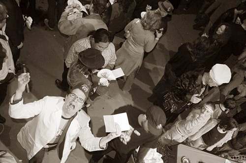 
                    Tim Walker, creator and "chief instigator" of the Grilled Cheese Invitational, during the 2007 competition.
                                            (Steve Payne)
                                        