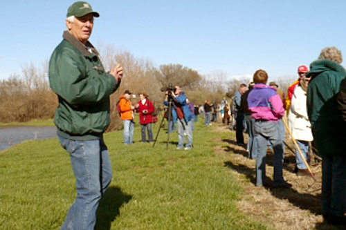 
                    Jan Jantzen makes sure that everyone's in a safe spot.
                                            (Sylvia Gross)
                                        