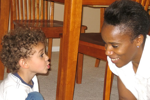 
                    Karen Lewis and son, Cooper, at home one Sunday afternoon.
                                            (Krissy Clark)
                                        