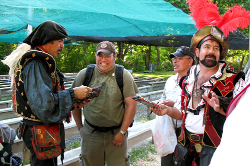 
                    Granados and Kondziolka sign autographs after a show.
                                            (Julia Barton)
                                        
