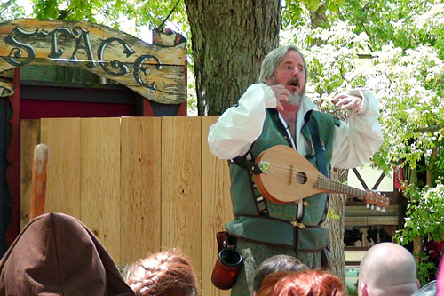 
                    Pictured here performing is Terry Foy, better known as Zilch the Tory Steller, purveyor of crude spoonerisms at Renaissance faires around the country.
                                            (Julia Barton)
                                        