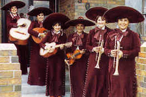 The Original Las Estrellas. From left to right: Rachel Galvan (Sangalang), Dolores Galvan, Consuelo Alcala, Teresa Cuevas (director), Linda Scurlock, Lola Carmona. Not pictured: Isabel Gonzalez.
(Courtesy Sylvia Maria Gross)