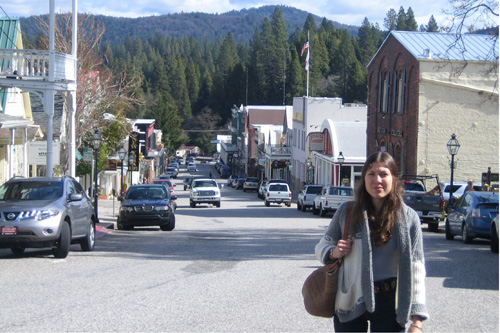 Alela Diane Menig standing on the main street in Nevada City, Calif., her home town.
(Suzie Lechtenberg)