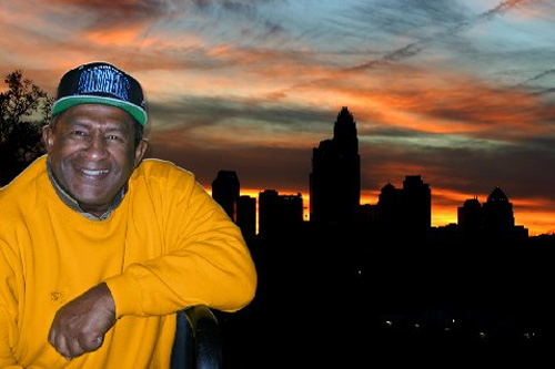 Here's the photographer, Curt Peters, with the skyline of his native city, Charlotte, N.C. in the background.
(Curt Peters)