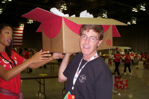 
                    Hugh doing a little heavy lifting for the hurricane relief effort.
                                            (Jim Gates)
                                        