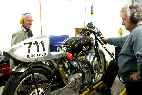 Hamel does all his precision mechanics in his garage, but to put the bike through its paces he takes it to his buddies at Silverback Racing in downtown St. Paul. They've got something called a "Dyno." It's sort of a treadmill for motorcycles.
(Ariel Kitch)
