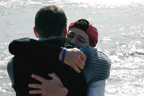 John quickly heads back to the beach to share the moment with his running partner, Nate.
(Sarah Chretien)