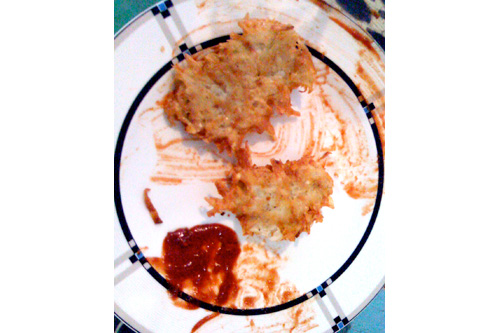 
                    The latkes were delicious!
                                            (Eric Molinsky)
                                        